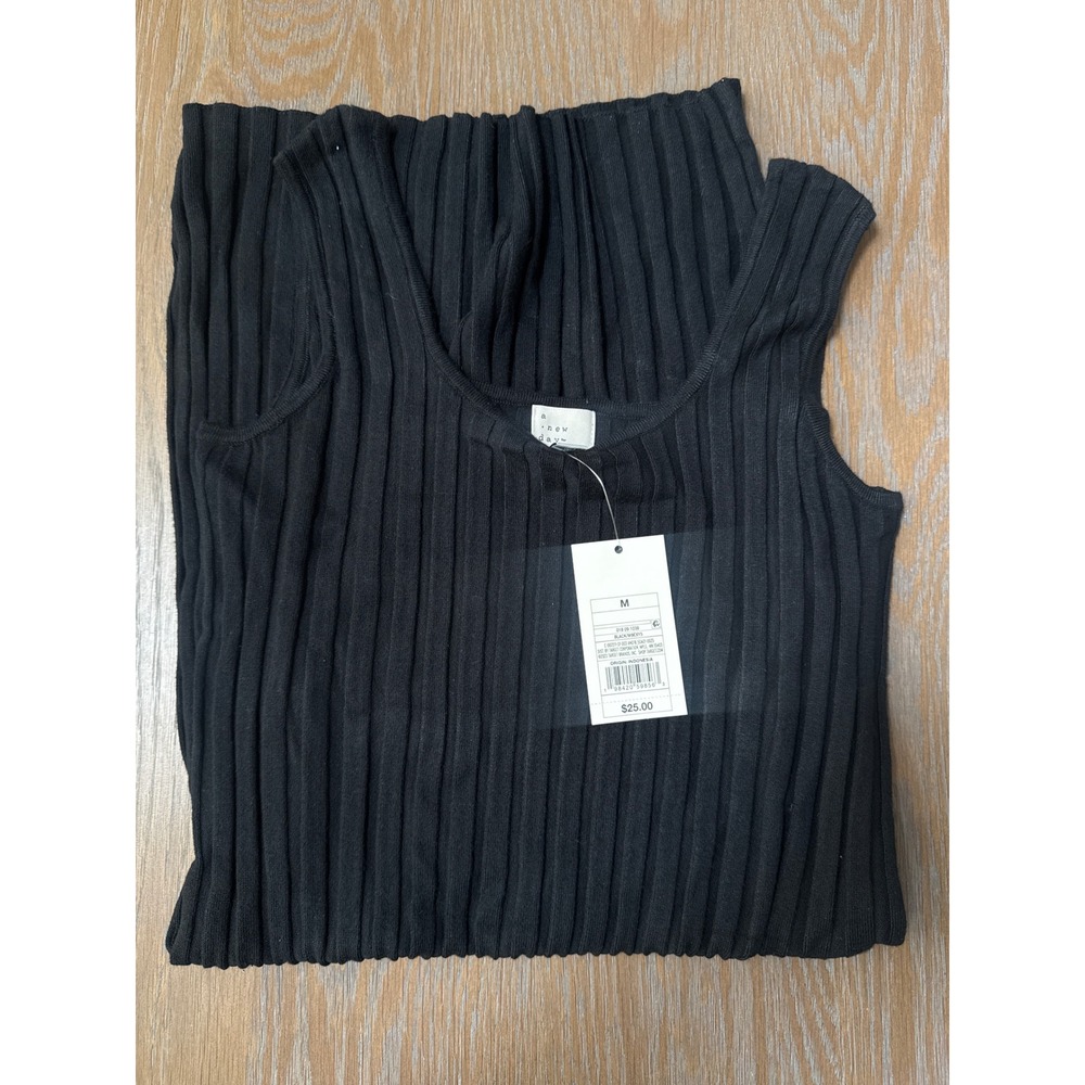 A New Day Black Ribbed Dress